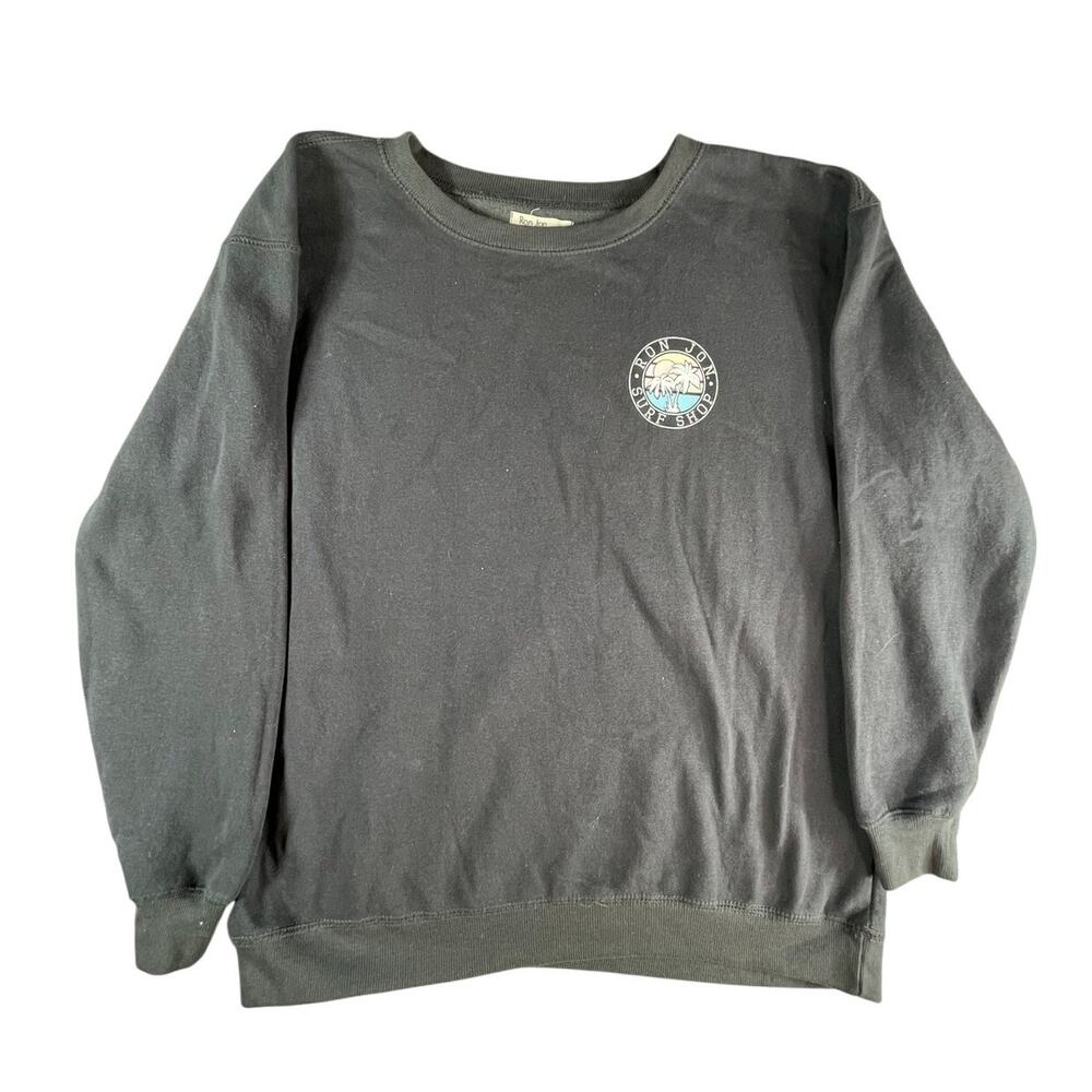 Ron Jon Surf Shop Sweater Mens Medium Gray Crewneck Logo Beach Palm Trees